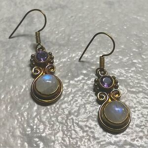 Amethyst & Moonstone Earrings